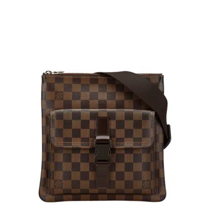 Pre-owned Louis Vuitton Brown Pvc Leather Pochette Shoulder Bag ()
