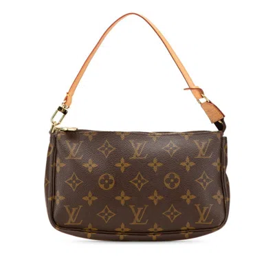 Pre-owned Louis Vuitton Brown Pvc Leather Pochette Shoulder Bag ()