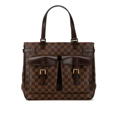 Pre-owned Louis Vuitton Brown Pvc Leather Tote Bag ()