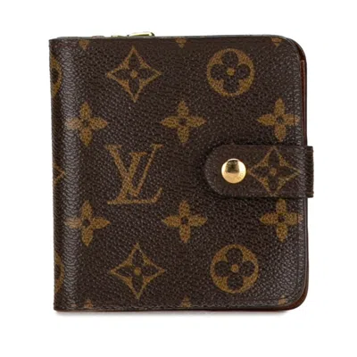 Pre-owned Louis Vuitton Brown Pvc Leather Wallet (bi-fold) ()