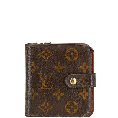 Pre-owned Louis Vuitton Brown Pvc Leather Wallet (bi-fold) ()