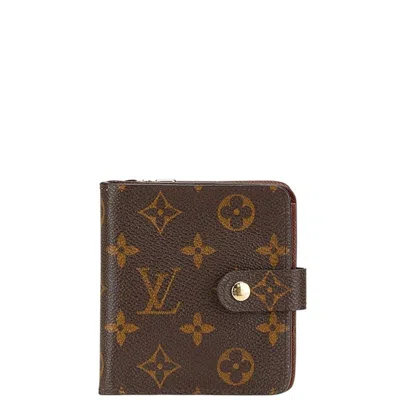 Pre-owned Louis Vuitton Brown Pvc Leather Wallet (bi-fold) ()