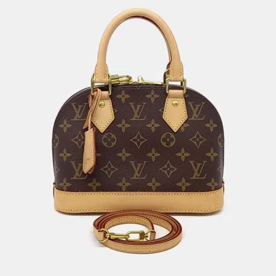 Pre-owned Louis Vuitton Brown Pvc Monogram Alma Bb