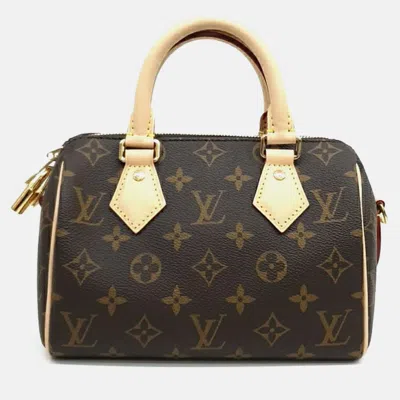 Pre-owned Louis Vuitton Brown Pvc Monogram Bandouliere Speedy 20