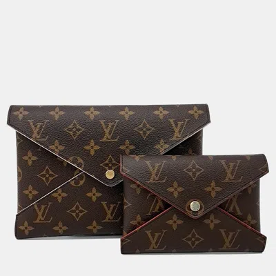 Pre-owned Louis Vuitton Brown Pvc Monogram Kirigami Clutch