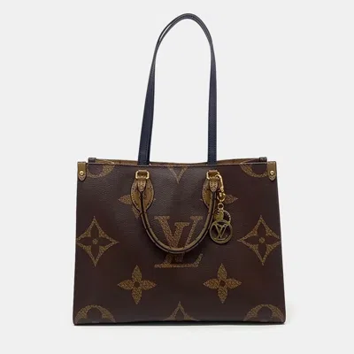Pre-owned Louis Vuitton Brown Pvc On The Go Mm & Circle Keyring And Bag Charm