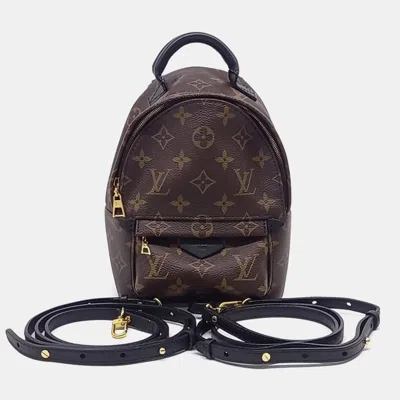 Pre-owned Louis Vuitton Brown Pvc Palm Springs Backpack Mini