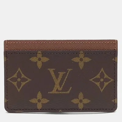Pre-owned Louis Vuitton Brown Pvc Port Cart Simple Card Holder M61733
