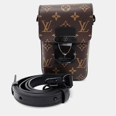 Pre-owned Louis Vuitton Brown Pvc S-lock Vertical Wearable Wallet