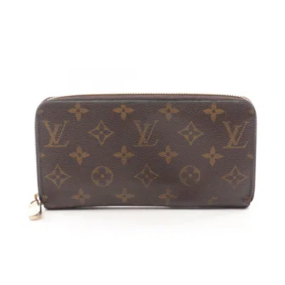 Pre-owned Louis Vuitton Brown Red Color Coated Canvas Long Wallet (bi-fold) () In Multi