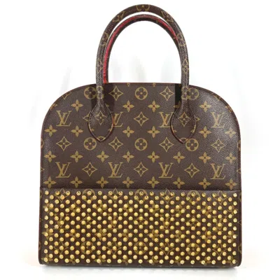 Pre-owned Louis Vuitton Brown Red Color Monogram Canvas Leather Handbag Tote Bag ()