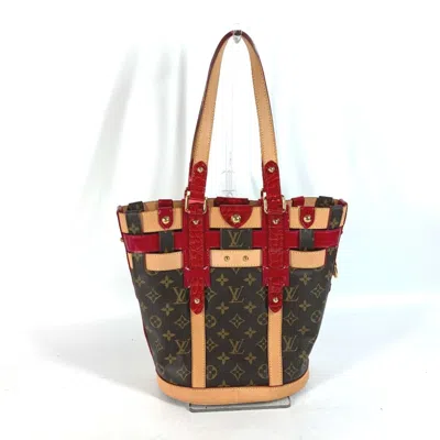 Pre-owned Louis Vuitton Brown Red Color Monogram Patent Leather Shoulder Bag Tote Bag ()