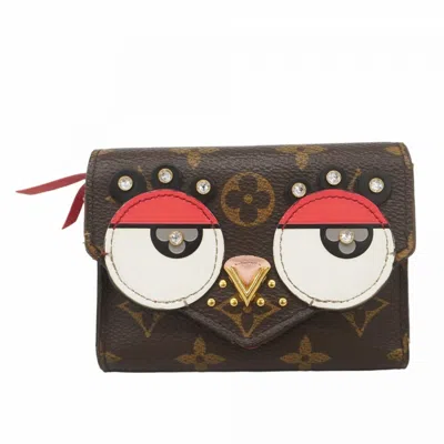 Pre-owned Louis Vuitton Brown Red Color Wallet (tri-fold) ()