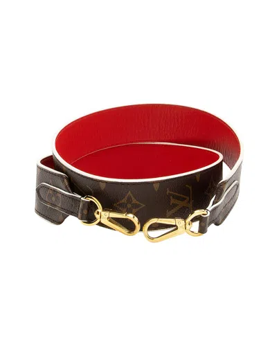 Pre-owned Louis Vuitton Brown, Red, White Monogram Coated Canvas, Leather Bandouliere  Shoulder Strap (authent