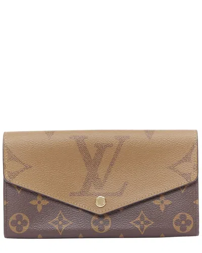 Pre-owned Louis Vuitton Brown Reverse Giant Canvas Wallet (authentic Pre-loved) In Multi
