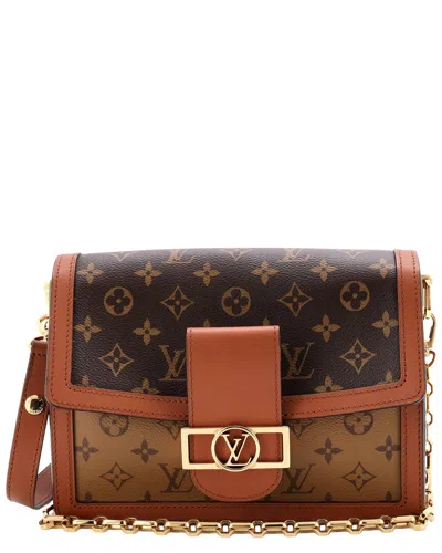 Louis Vuitton Brown Reverse Monogram Canvas Dauphine Mm (authentic Pre-loved)
