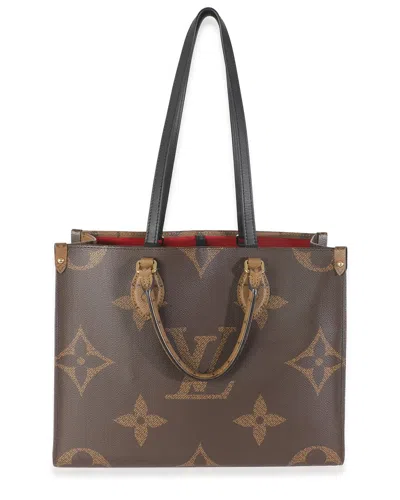 Pre-owned Louis Vuitton Brown Reverse Monogram Canvas Onthego Mm (authentic Pre-loved)
