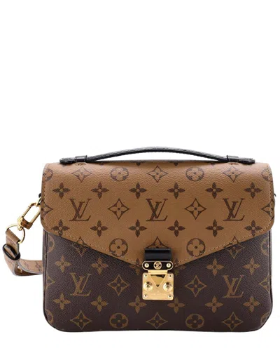 Pre-owned Louis Vuitton Brown Reverse Monogram Canvas Pochette Metis