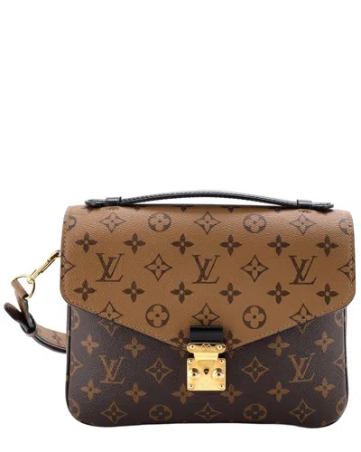 Pre-owned Louis Vuitton Brown Reverse Monogram Canvas Pochette Metis
