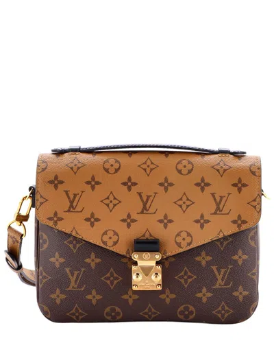 Pre-owned Louis Vuitton Brown Reverse Monogram Canvas Pochette Metis