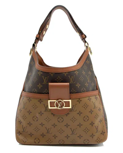 Pre-owned Louis Vuitton Brown Reverse Monogram Dauphine Mm (authentic Pre-loved)