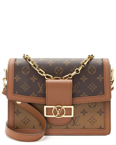 Pre-owned Louis Vuitton Brown Reverse Monogram Dauphine Mm (authentic Pre-loved)
