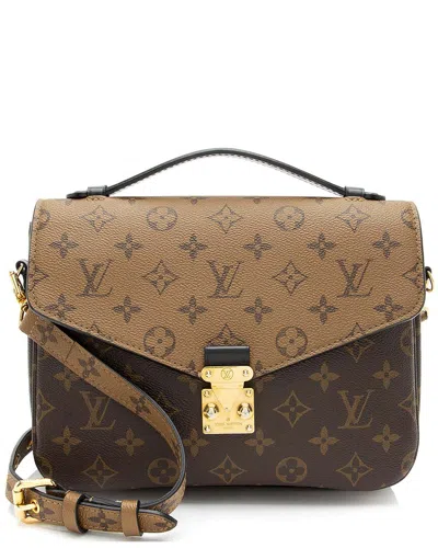 Pre-owned Louis Vuitton Brown Reverse Monogram Pochette Metis (authentic Pre-loved)