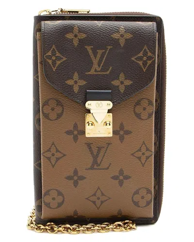 Pre-owned Louis Vuitton Brown Reverse Monogram Pochette Trunk Vertical (authentic Pre-  Loved)
