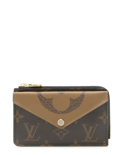 Pre-owned Louis Vuitton Brown Reverse Monogram Recto Verso Card Holder (authentic Pre-  Loved)