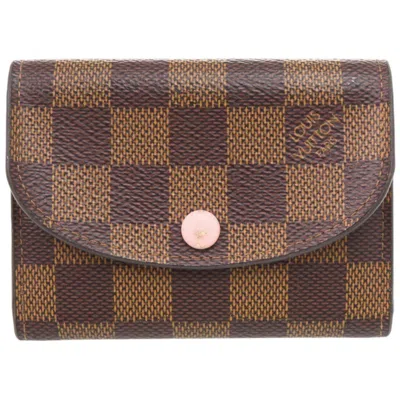 Pre-owned Louis Vuitton Brown Rose Ballerine Damier Canvas Coin Purse/coin Case () In Brown, Rose Ballerine