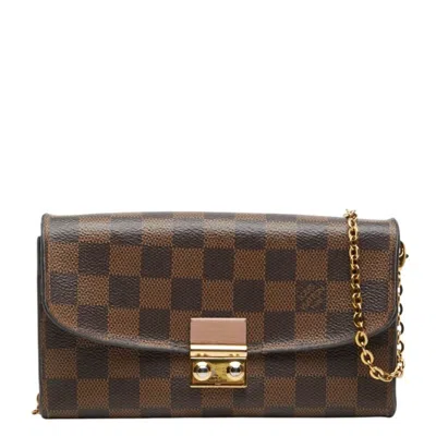 Pre-owned Louis Vuitton Brown Rose Ballerine Pvc Leather Chain/shoulder Wallet () In Brown, Rose Ballerine