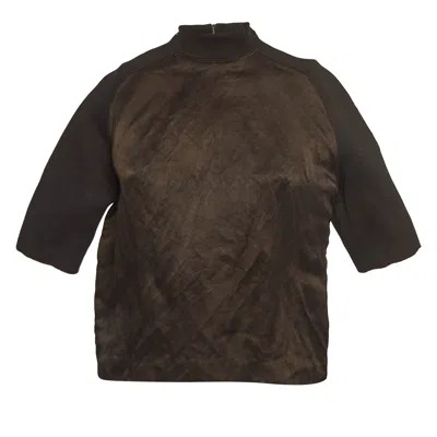 Pre-owned Louis Vuitton Brown Silk And Wool Blend Raglan Sleeves T-shirt S
