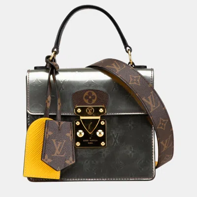 Pre-owned Louis Vuitton Brown Silver Monogram Vernis Spring Street