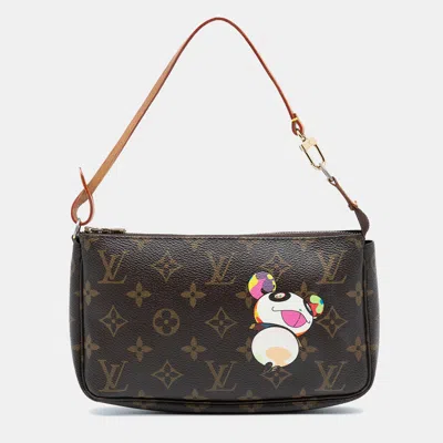 Pre-owned Louis Vuitton Brown Takashi Murakami Monogram Panda Pochette Accessoires