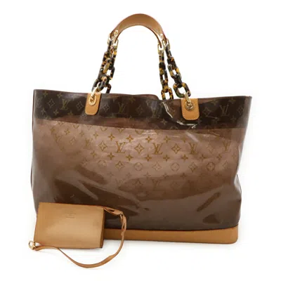 Pre-owned Louis Vuitton Brown Vinyl Leather Tote Bag ()