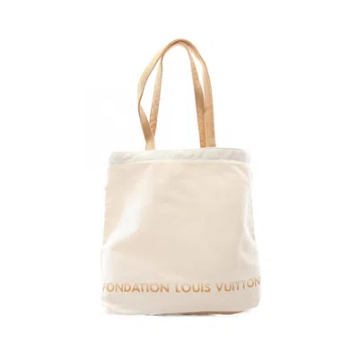Pre-owned Louis Vuitton Brown White Canvas Tote Bag ()