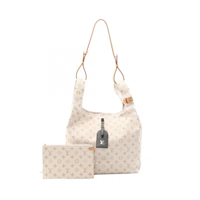 Pre-owned Louis Vuitton Brown White Coated Canvas Tote Bag () In Multi