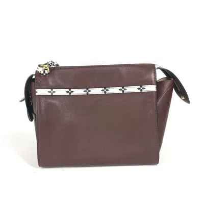 Pre-owned Louis Vuitton Brown White Leather Shoulder Bag ()