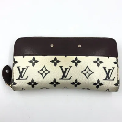 Pre-owned Louis Vuitton Brown White Monogram Long Wallet (bi-fold) ()