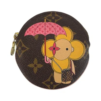 Pre-owned Louis Vuitton Brown Yellow Pvc Coin Purse/coin Case ()