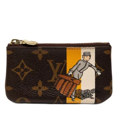 Pre-owned Louis Vuitton Brown Yellow Pvc Coin Purse/coin Case () In Brown, Yellow