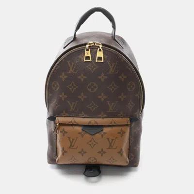 Pre-owned Louis Vuitton Brown/beige Monogram Reverse Palm Springs Backpack Pm
