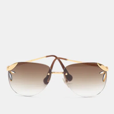 Pre-owned Louis Vuitton Brown/gold Gradient Z0761u Lily Sunglasses