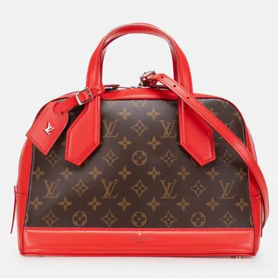 Pre-owned Louis Vuitton Brown/red Monogram Dora Pm