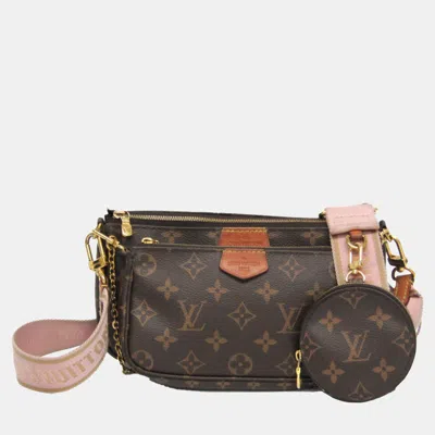 Pre-owned Louis Vuitton Brown/rose Clair Monogram Multi Pochette Accessoires Pouch Shoulder Bag