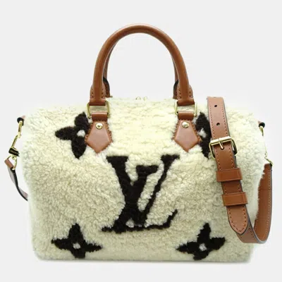 Pre-owned Louis Vuitton Brown/white Giant Monogram Speedy Bandouliere 25 Handbag