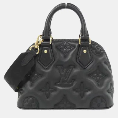 Pre-owned Louis Vuitton Bubble Gram Alma Soft Bb Handbag In Black