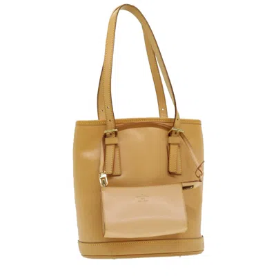 Pre-owned Louis Vuitton Bucket Pm Beige Leather Shoulder Bag ()