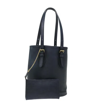 Pre-owned Louis Vuitton Bucket Pm Black Leather Shoulder Bag ()