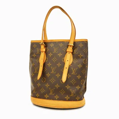 Pre-owned Louis Vuitton Bucket Pm Brown Canvas Tote Bag ()